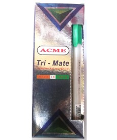 TRI-MATE  PEN - GREEN COLOR -10Pcs/SET - (ACME) - 368010