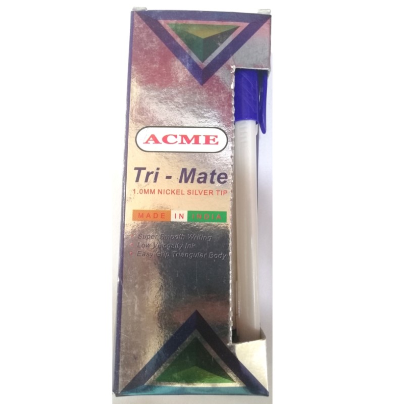 TRI-MATE  PEN - BLUE COLOR   -10Pcs/PKT  (ACME)  -  (367518)