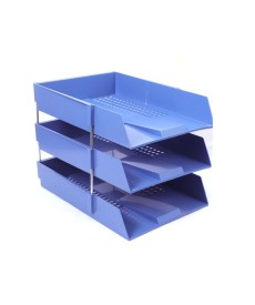  3 TIERS PAPER TRAY  PLASTIC - (BLU / BLK / GRY) ACME US - 10432