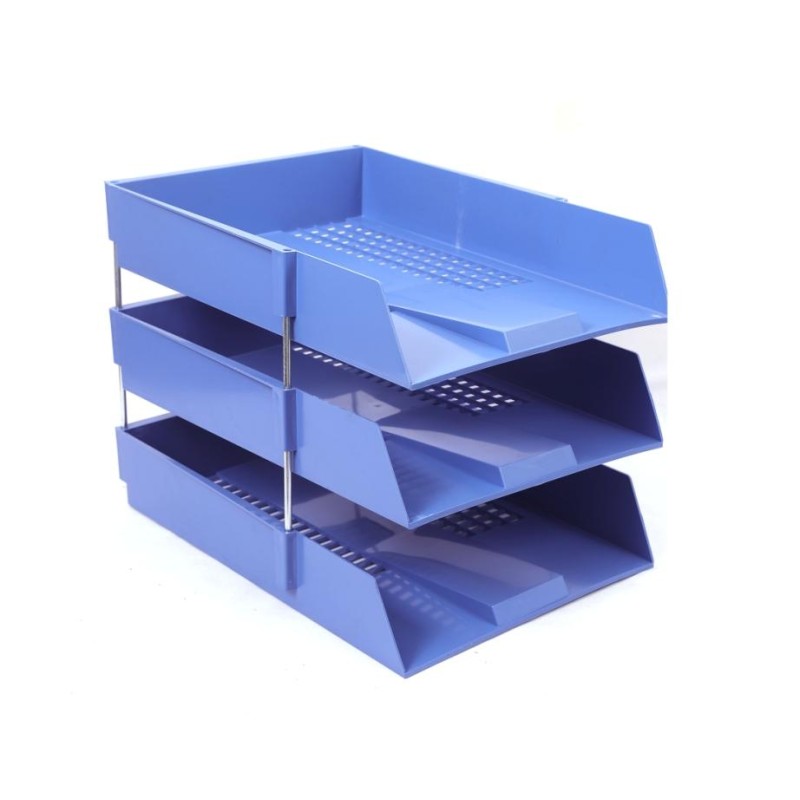  3 TIERS PAPER TRAY  PLASTIC - (BLU / BLK / GRY) ACME US - 10432